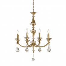 Bethel International Canada LA43C27BR - 8-Light Satin Brass Chandelier With Clear And Champagne Crystals
